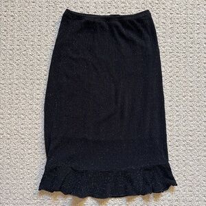 Black shimmer skirt with ruffles